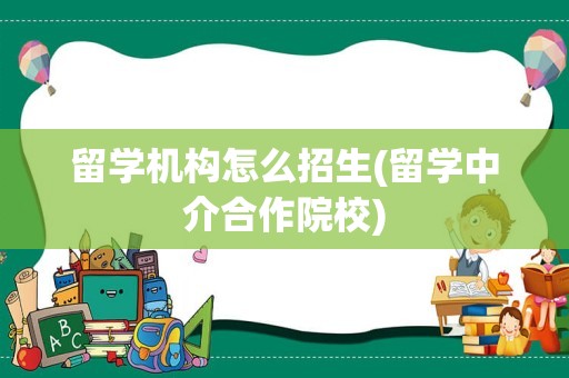 留学机构怎么招生(留学中介合作院校)