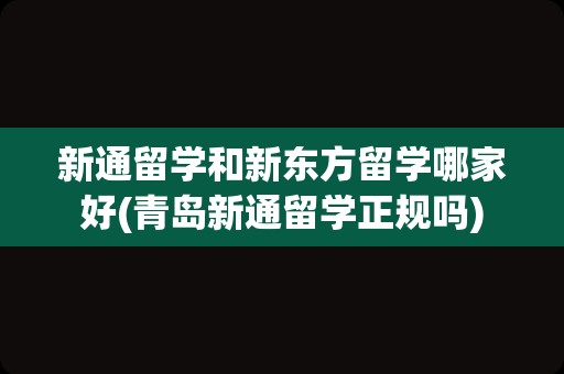 新通留学和新东方留学哪家好(青岛新通留学正规吗)