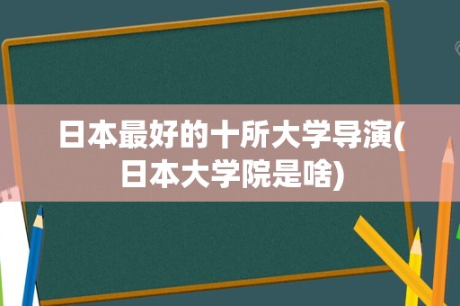 日本最好的十所大学导演(日本大学院是啥)