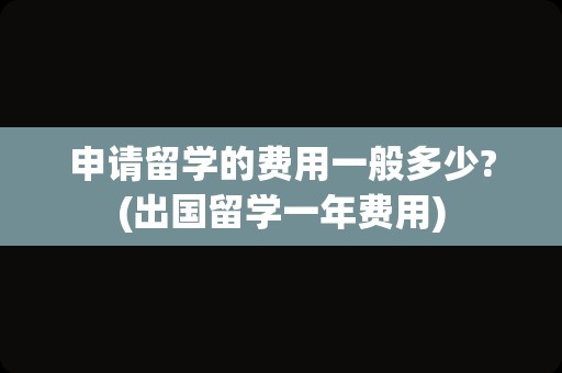 申请留学的费用一般多少?(出国留学一年费用)