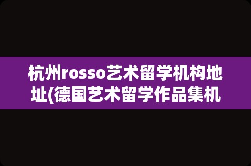 杭州rosso艺术留学机构地址(德国艺术留学作品集机构)