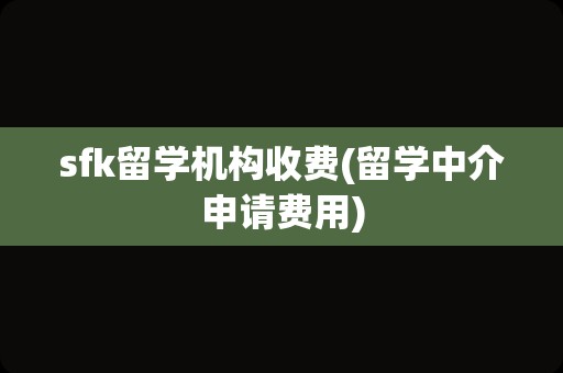 sfk留学机构收费(留学中介申请费用)