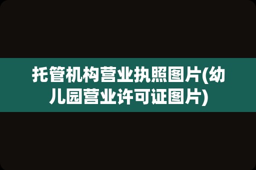 托管机构营业执照图片(幼儿园营业许可证图片)