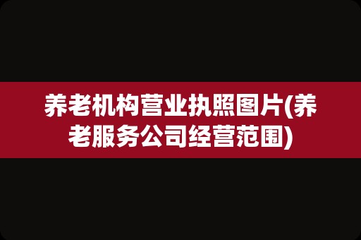 养老机构营业执照图片(养老服务公司经营范围)