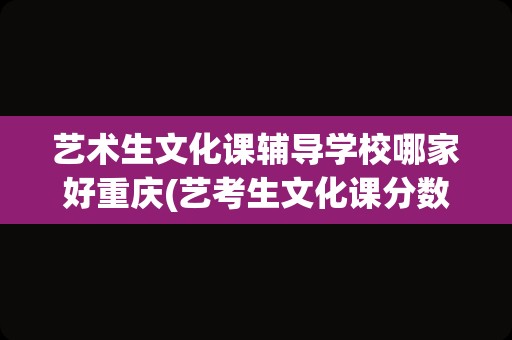 艺术生文化课辅导学校哪家好重庆(艺考生文化课分数线)