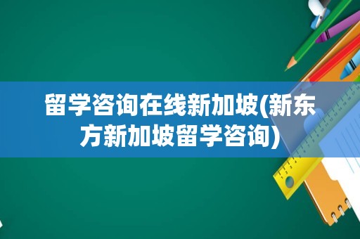 留学咨询在线新加坡(新东方新加坡留学咨询)