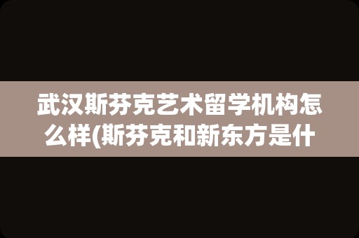 武汉斯芬克艺术留学机构怎么样(斯芬克和新东方是什么关系)