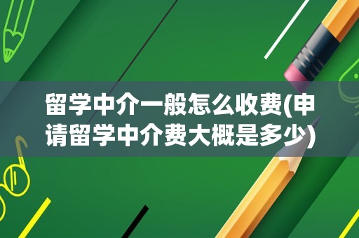 留学中介一般怎么收费(申请留学中介费大概是多少)