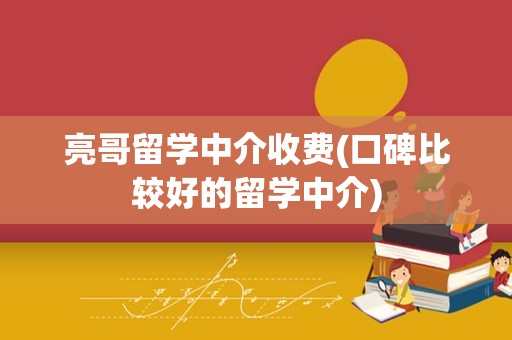 亮哥留学中介收费(口碑比较好的留学中介)