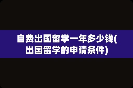 自费出国留学一年多少钱(出国留学的申请条件)