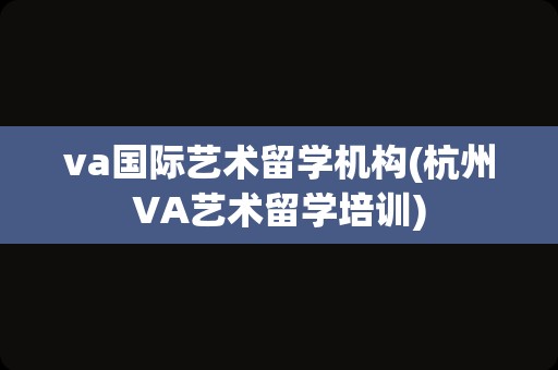 va国际艺术留学机构(杭州VA艺术留学培训)