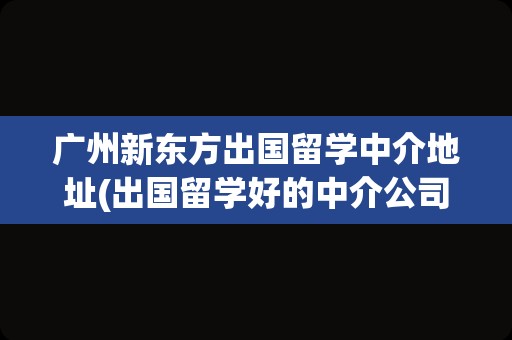 广州新东方出国留学中介地址(出国留学好的中介公司)