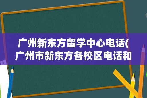 广州新东方留学中心电话(广州市新东方各校区电话和地址)