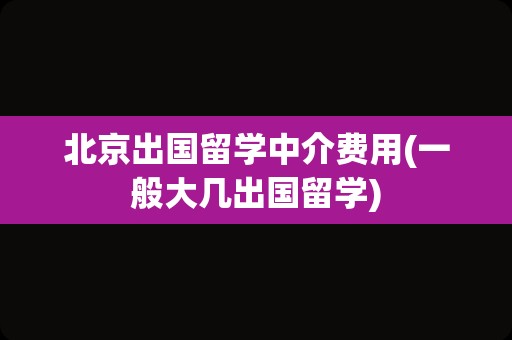 北京出国留学中介费用(一般大几出国留学)