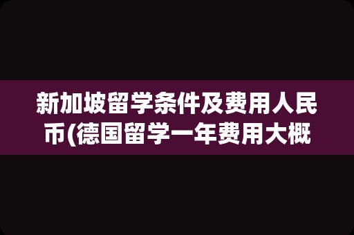 新加坡留学条件及费用人民币(德国留学一年费用大概多少)