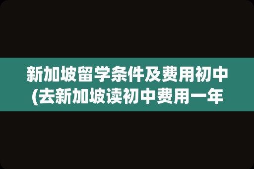 新加坡留学条件及费用初中(去新加坡读初中费用一年多少)