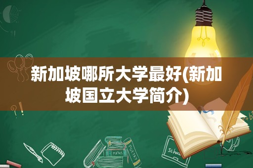 新加坡哪所大学最好(新加坡国立大学简介)