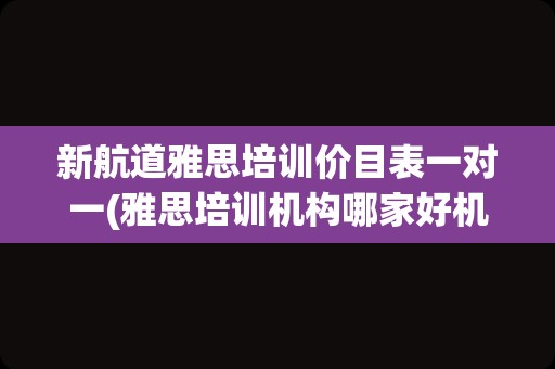 新航道雅思培训价目表一对一(雅思培训机构哪家好机构排名)