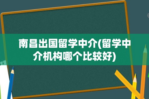 南昌出国留学中介(留学中介机构哪个比较好)