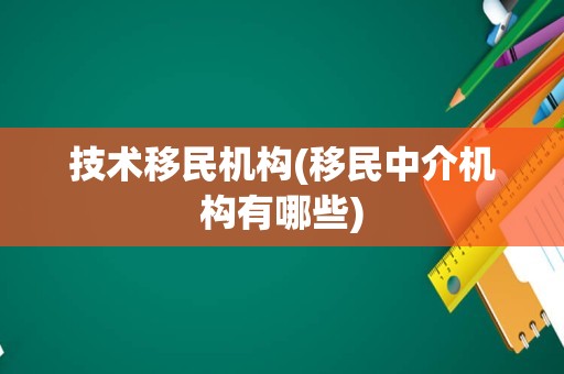 技术移民机构(移民中介机构有哪些)