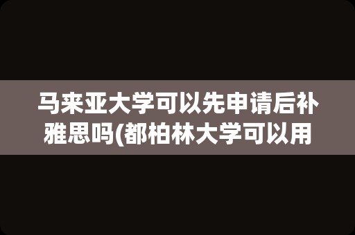 马来亚大学可以先申请后补雅思吗(都柏林大学可以用ukvi雅思吗)