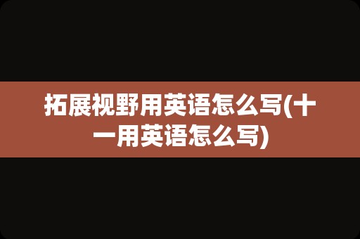 拓展视野用英语怎么写(十一用英语怎么写)