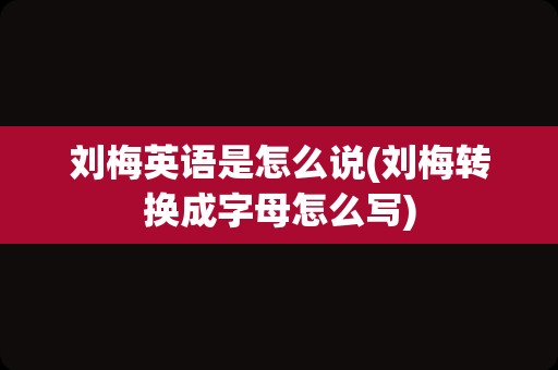 刘梅英语是怎么说(刘梅转换成字母怎么写)