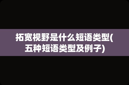 拓宽视野是什么短语类型(五种短语类型及例子)