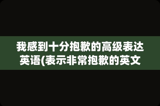 我感到十分抱歉的高级表达英语(表示非常抱歉的英文)