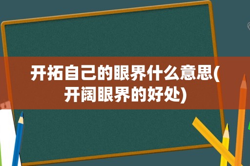 开拓自己的眼界什么意思(开阔眼界的好处)