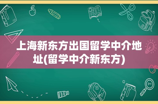 上海新东方出国留学中介地址(留学中介新东方)