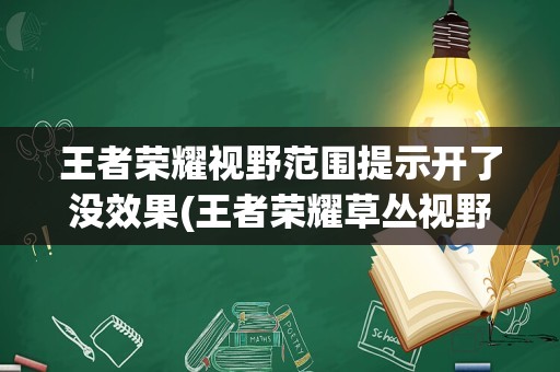 王者荣耀视野范围提示开了没效果(王者荣耀草丛视野规则)