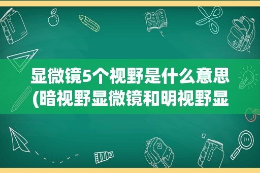 显微镜5个视野是什么意思(暗视野显微镜和明视野显微镜的区别)