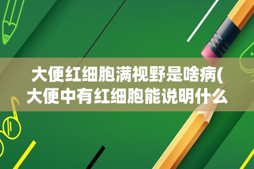 大便红细胞满视野是啥病(大便中有红细胞能说明什么)