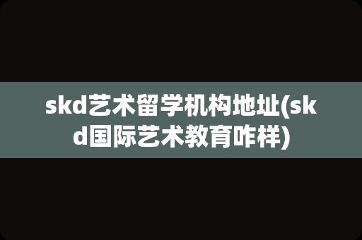 skd艺术留学机构地址(skd国际艺术教育咋样)