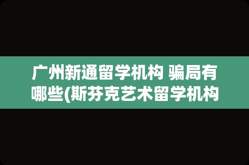 广州新通留学机构 骗局有哪些(斯芬克艺术留学机构)